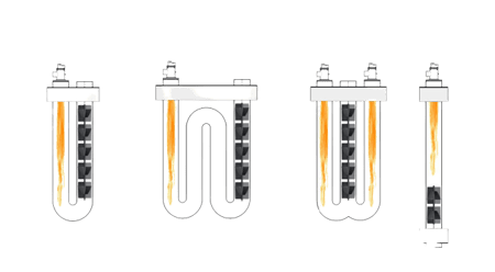 Radiant Tube Insert Graphics with U, W, Trident, and Straight Tubes