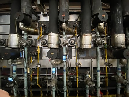 Industrial furnace with burners and tuning sensors